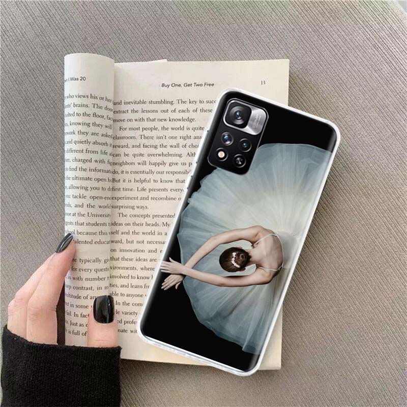 Ballerina Ballett Tanz Mädchen Handyhülle Für Redmi Note 13 12 Pro Plus 14 15 Pro 5G 11 11T 11E 11S 10 Pro 10S 9 9S Hülle Handy Klar