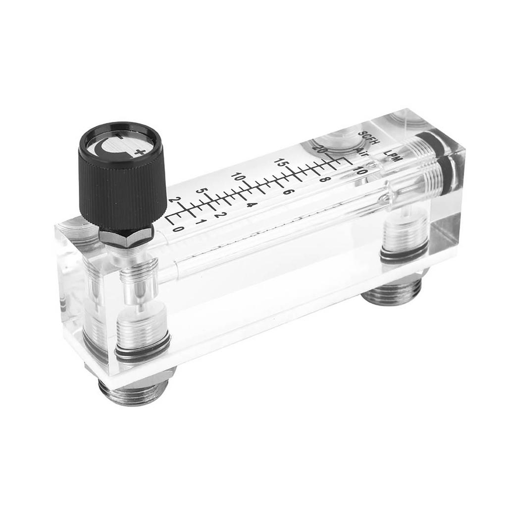 LZM6T Acrylic PMMA Adjustable Panel Type Gas Flowmeter 1 10LPM 1 4 BSP M18*1.5
