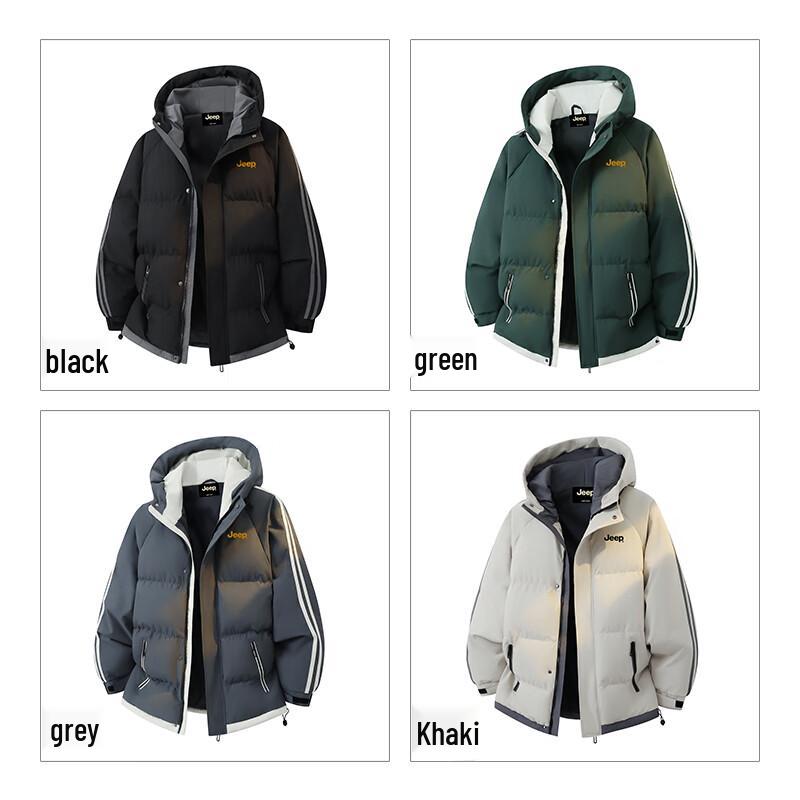 Jeep Men's Casual Hooded Padded Winter Jacket