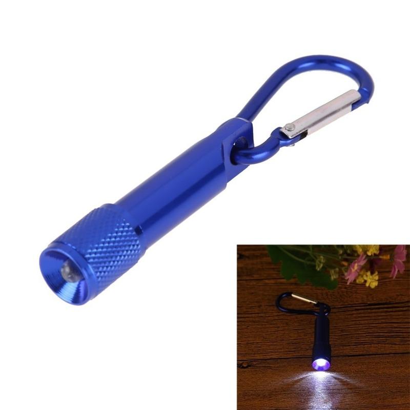 1pcs/2pcsMini LED Flashlight Carabiner Mountaineering Buckle Torch Clip Keychain Camping Hiking Glare Pocket Portable