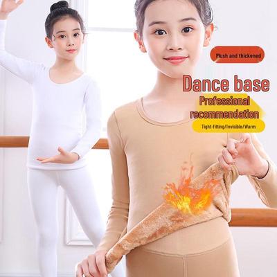 Girls' Winter Dance Performance Undershirt - Nude Fleece-Lined Top