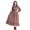 Prärie Kolonialkleid Braun Floral Vintage Halloween Kostüm Pionier Viktorianisch Mittelalter Kostüm Historisches Renaissance Kleid