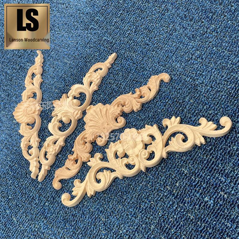 European-Style Solid Wood Carved Rose Flower Decoration Sticker