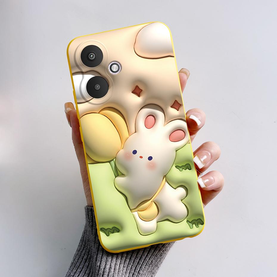 For Xiaomi Redmi 13C 4G 5G Phone Cases Back Cover Cute Rabbit Panda Soft Silicone Protective Matte Bumper For Redmi 13 C Fundas
