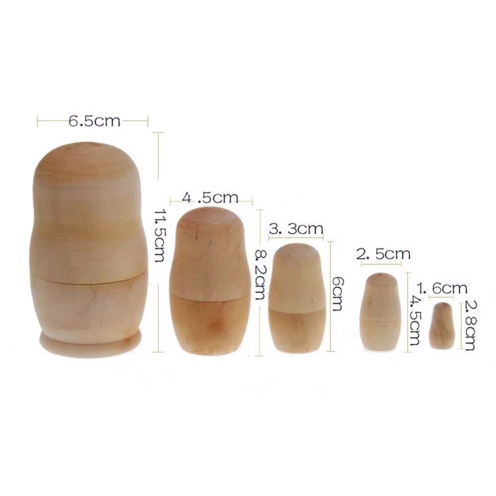 DIY Office Unpainted Russian Nesting Dolls Blank Wooden Embryos Matryoshka Doll Matrioska Dolls