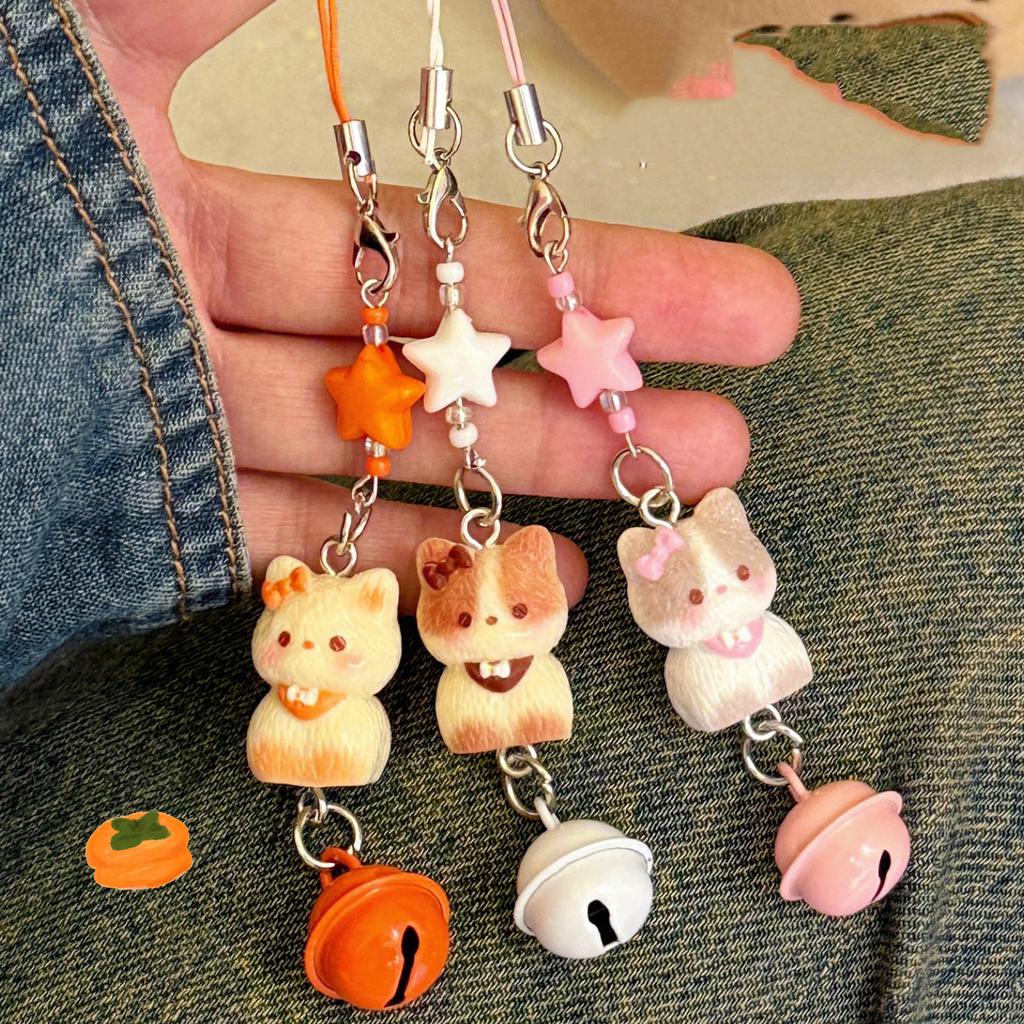 1/3 Pezzi Catenella Portachiavi Ciondolo Gatto Carino Versatile Campanellino Stella Ciondolo Gatto 3D Cartone Animato Portachiavi Ciondolo Borsa