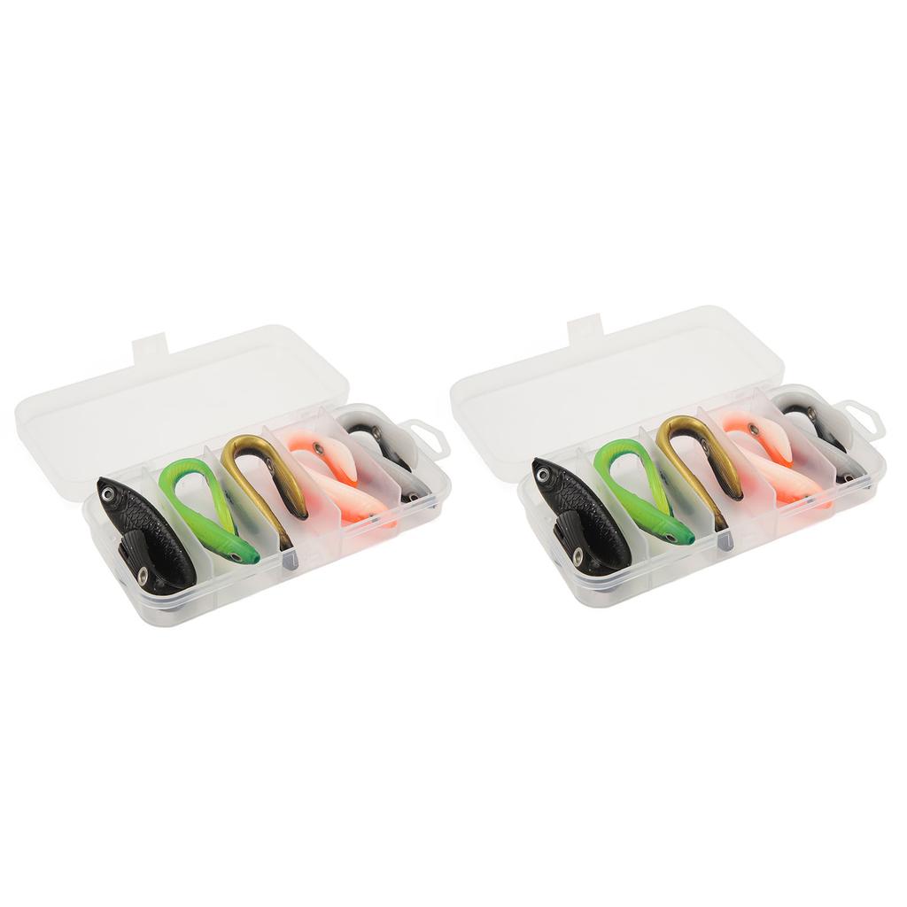 10PCS Soft Lure Swim Bait PVC Realistic Spinning Tail Simulation Fishing Lure Fishing Accessory for Bass Fishing