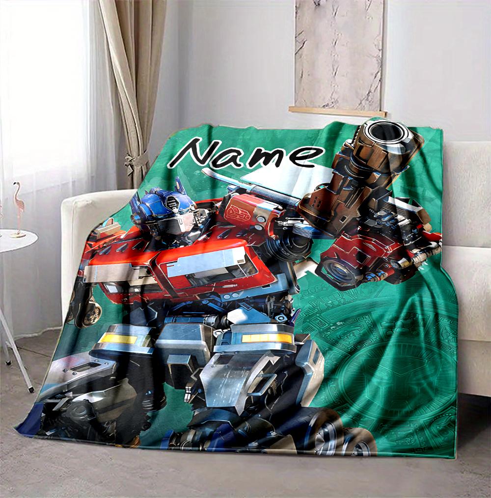 Custom Name Robo Battle Flannel Blanket Throw Blanket Soft Warm Sofa Bed Decor Unique Gift