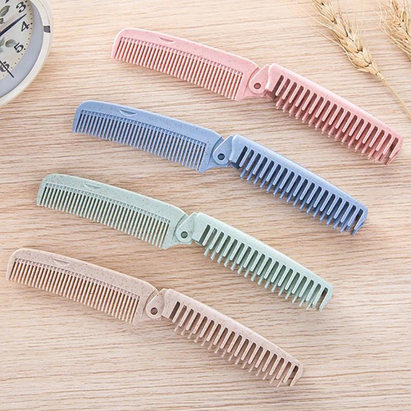 Portable Travel Hair Comb Hair Brush Wheat Straw Foldable Hair Brushes Massage Comb Anti-Static Hair Combs Hair Styling Tools