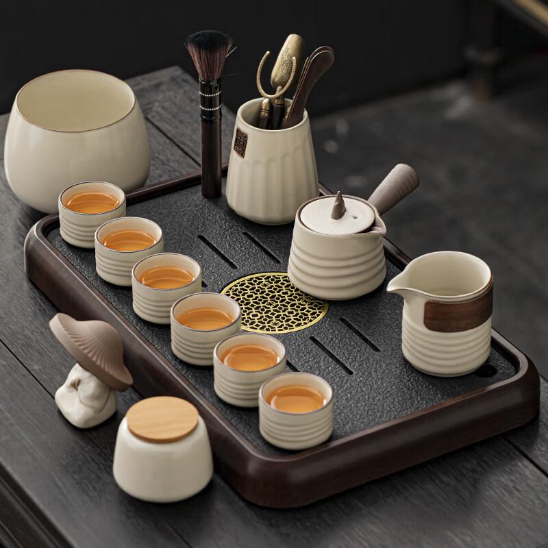 

Light Luxury Ru Kiln Ceramic Kung Fu Tea Set