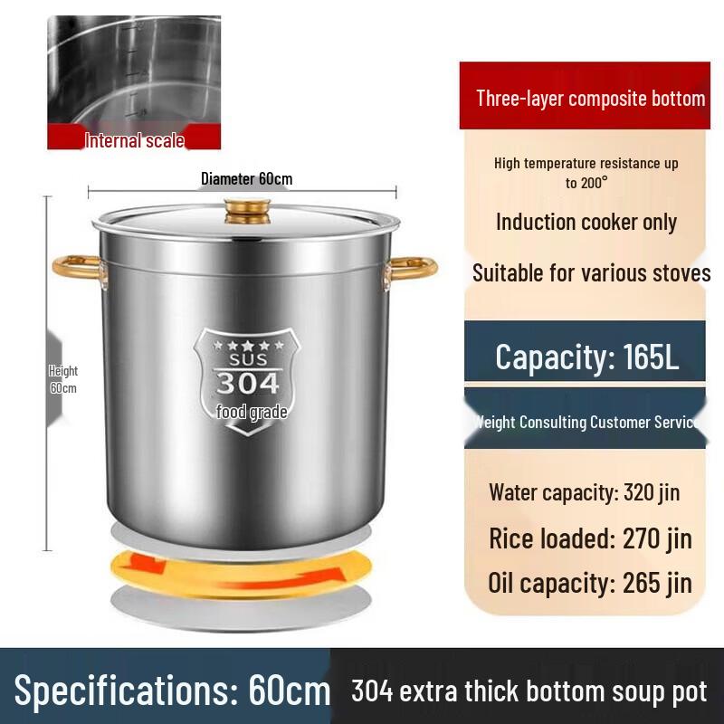 Dirian 304 Stainless Steel Commercial Soup Pot with Lid