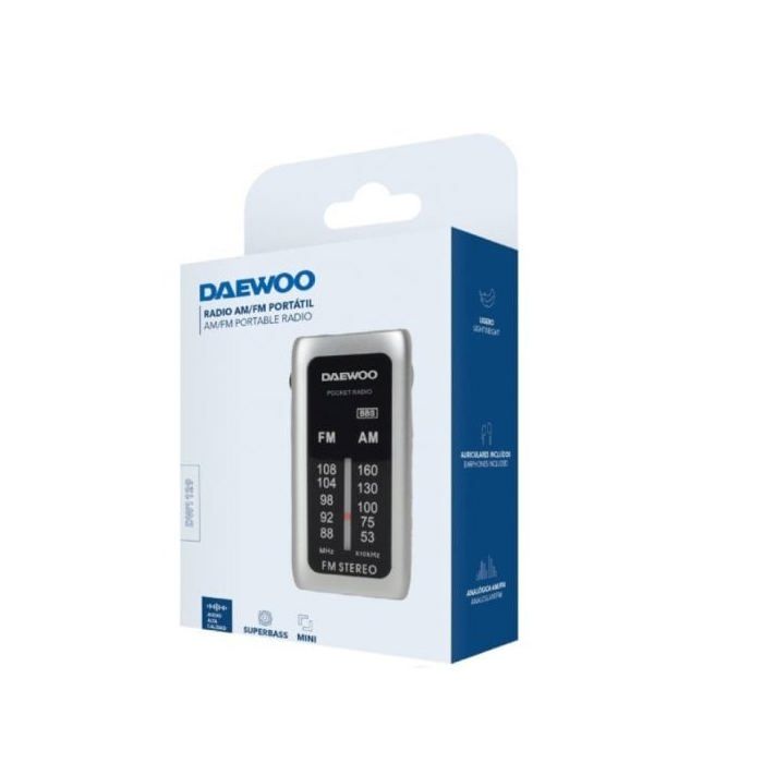 Daewoo DW1129 Radio Portátil Mini Plata