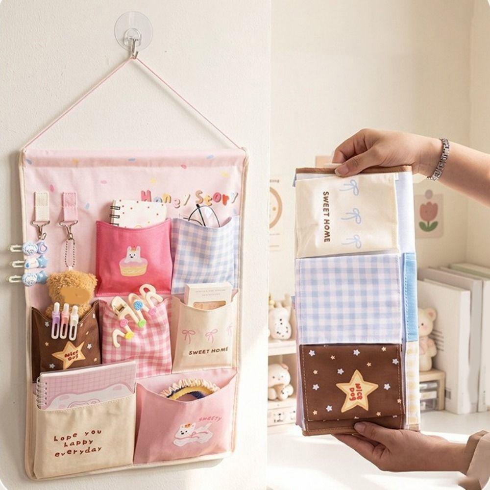 Large Capacity Wall Hanging Storage Bag 4/7 Pockets Socks Storage Bags Sundries Storage Bag Office