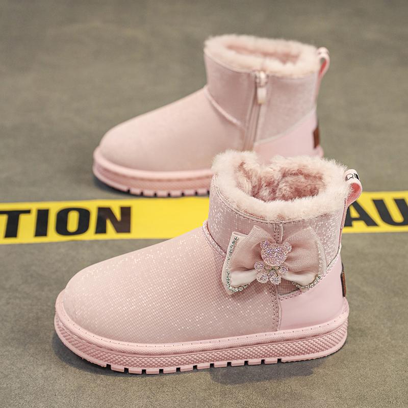 

Зимние сапоги Ppel, милая обувь для девочек, женская обувь с высоким берцем, детская обувь 34 розовый