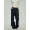 Black of Exit High Street Jeans Washed and Distressed Denim Trendy Brand Loose Casual American Straight-Leg Pants