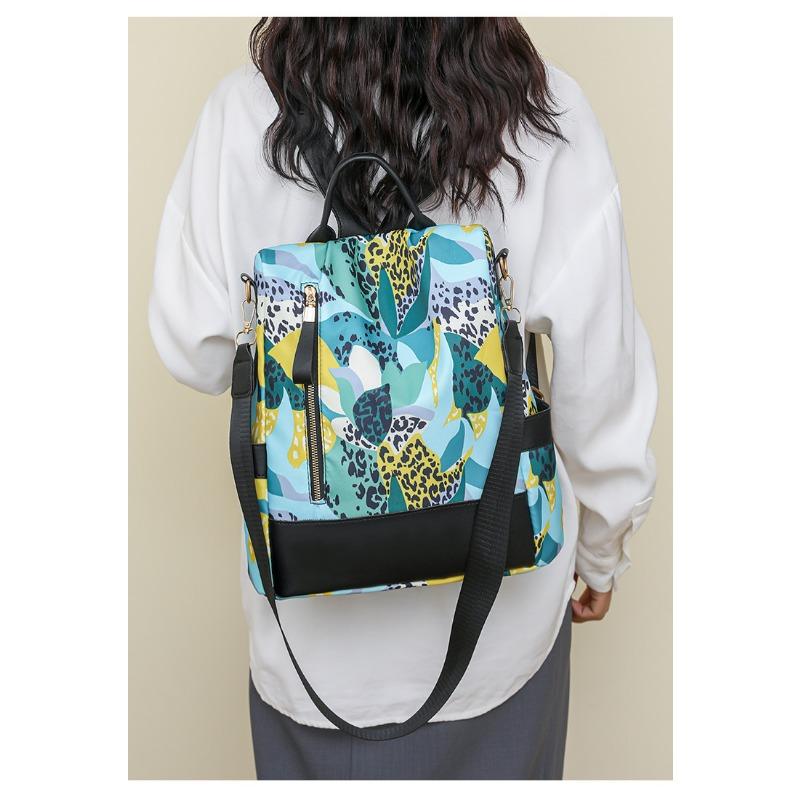 Plecak z tkaniny Oxford z nadrukiem dla kobiet, lekka torba podróżna na co dzień dla kobiet, plecak dla kobiet