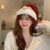Bow Christmas Sequin Hat Merry Christmas Decoration Red Plush Hat Fashion Santa Claus Hat  Children