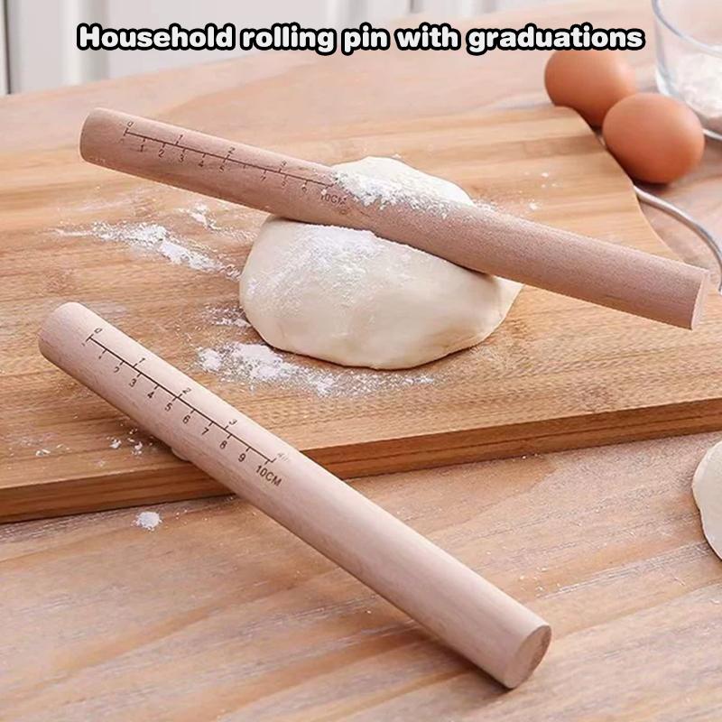 Nudelholz mit Skala, Pizzaroller, Holz-Nudelholz für den Heimgebrauch, Backwerkzeug, Küchenutensilien