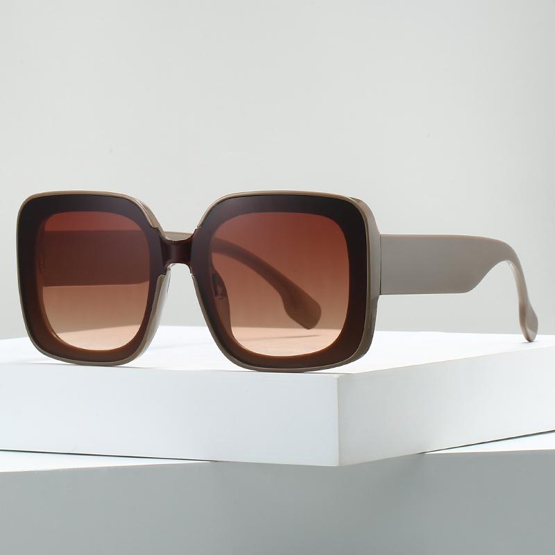 2PCSK Fashion Square Large Frame Sunglasses Women Luxury Brand Designer Vintage Square SunGlasses for Female Retro Travel Shades