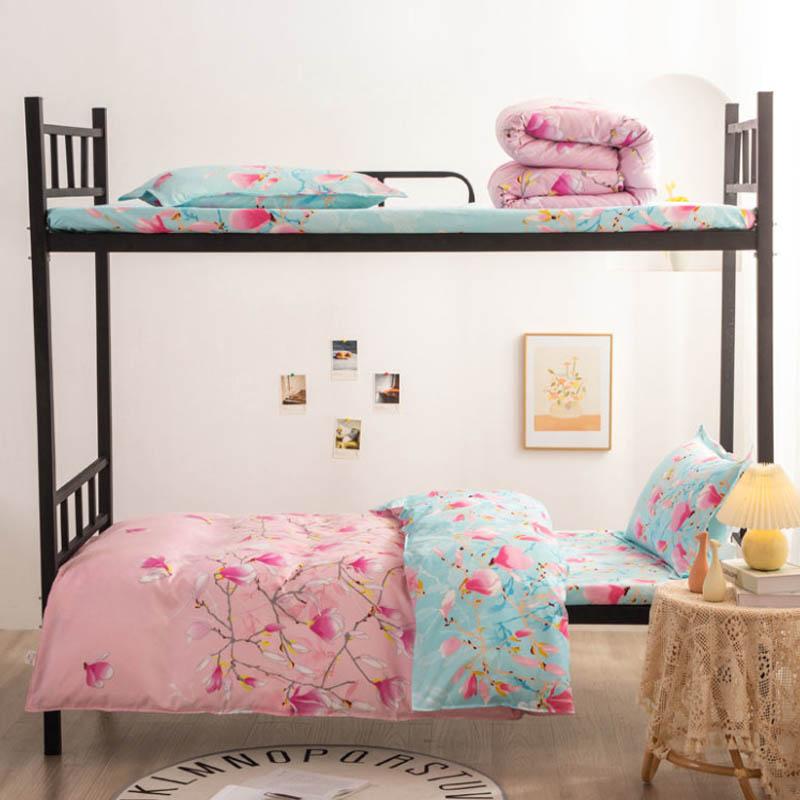 Three-piece Cotton Bed Linen Quilt Cover Pillowcase Bed Sheet Single Bed Set