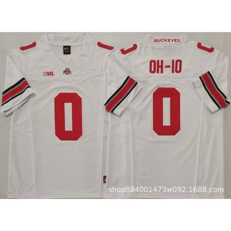 Mens Ohio State Buckeyes Rugby Jersey Training Shirt Cotton Blend Embroidered Football Uniform College Team Practice
