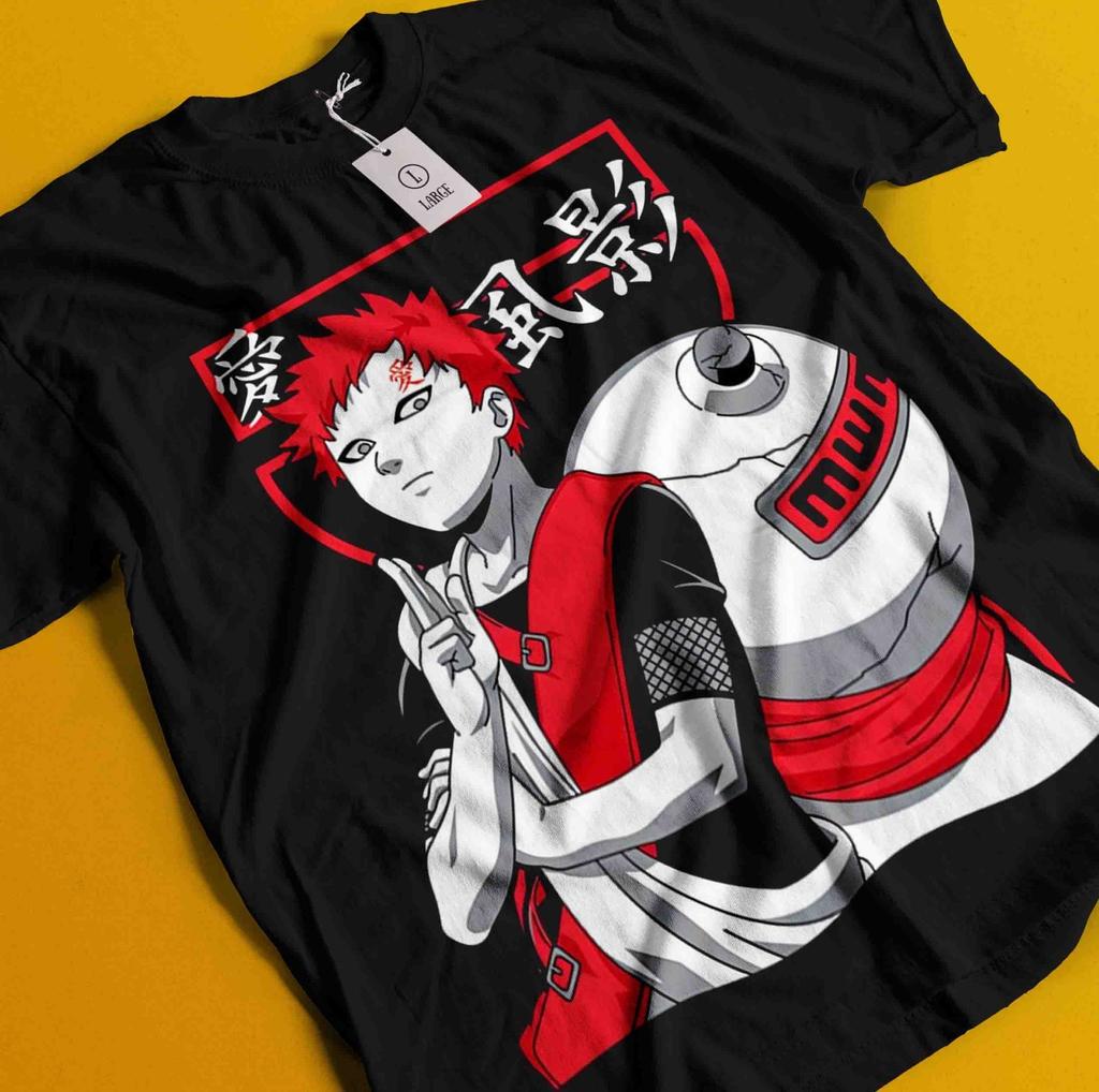 New Gaara Shirt Naruto Tshirt Rock Lee T-Shirt Madara Kakashi Itachi Timari Sasuke