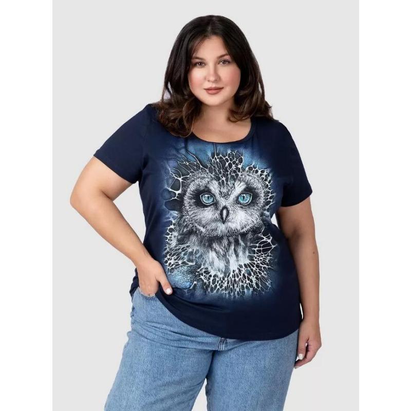 T-shirt da Donna Estive Casual Manica Corta Top Girocollo T-shirt Moda Streetwear Abbigliamento Oversize Femminile T-shirt con Gatto Cartone Animato