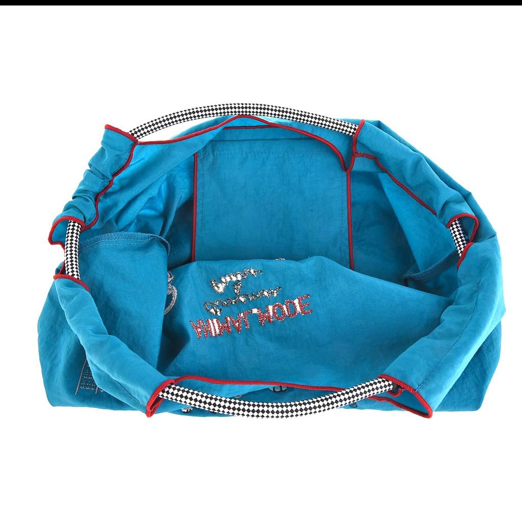 Tragetasche bestickt Waschbär blaugrün [Kusuguru Japan] Tasche, wasserabweisende Tasche, Größe, Damen,