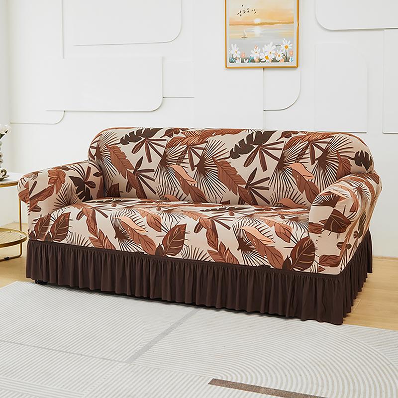

Эластичный чехол на диван с юбкой Легко надеваемые чехлы на кресло Моющиеся чехлы на диван для защиты мебели в гостиной 1 шт. 1-seat 90-140cm