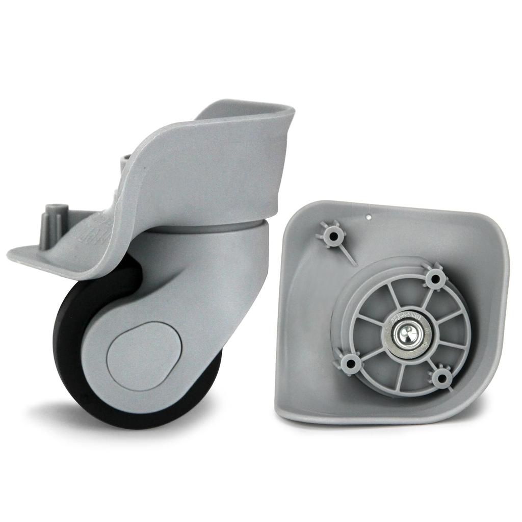 Replacement Suitcase Casters, Perfect for Tire Replacement and Repair, Quiet, 360-Degree Rotation, Easy Assembly, Set of 2 Small, Gray