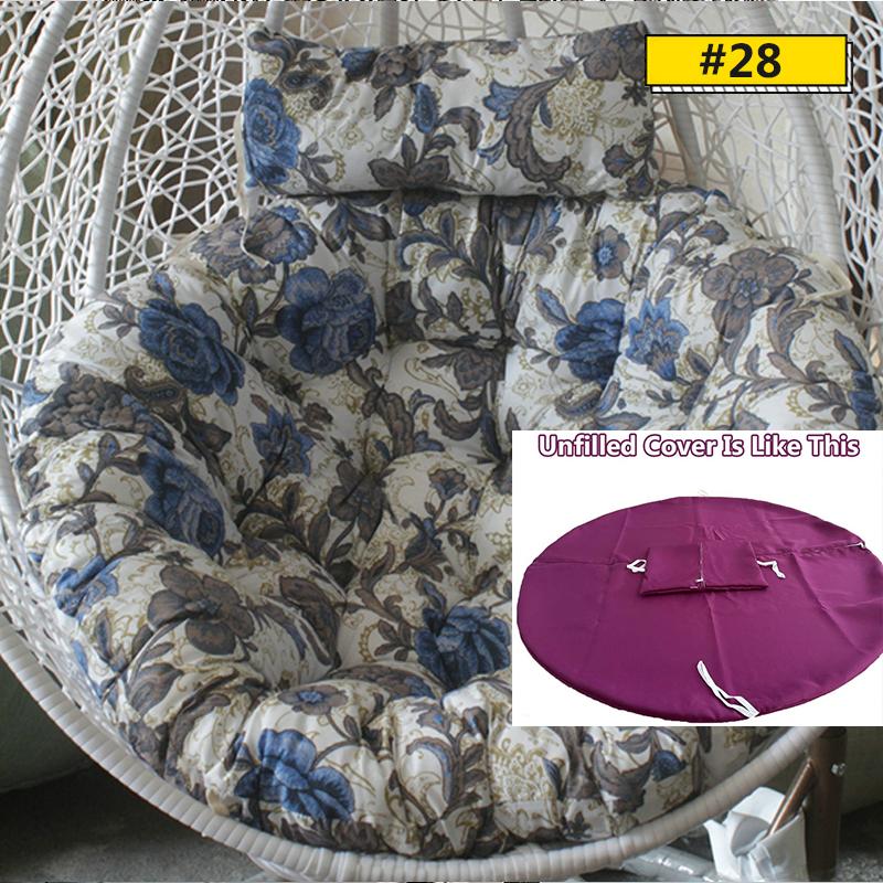 Hanging Swing S/L Unfilled or Filled Egg Basket Seat Chair Cushion Cover (NO Chair)Papasan Round Detachable Pillow Home Patio