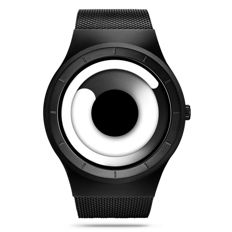 

Couple Watch Trend Contrasting Color Creative Needle-Free Vortex Concept Watch Quartz Watch Male 9659
