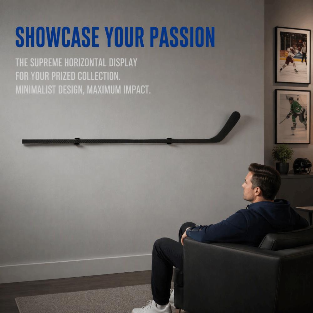 Support Mural pour Crosse de Hockey Noir ou Transparent Support pour Équipement de Sport en Acrylique Organisation Murale Intérieure