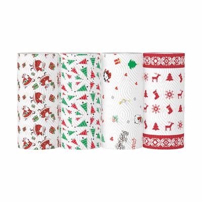 40 Stück/Rolle Snacks Papier Geschirrtuch Küchenbedarf Einweg Fettabweisendes Papier Lebensmittelpapier Frittiertes Lebensmittelpapier Weihnachtsmuster