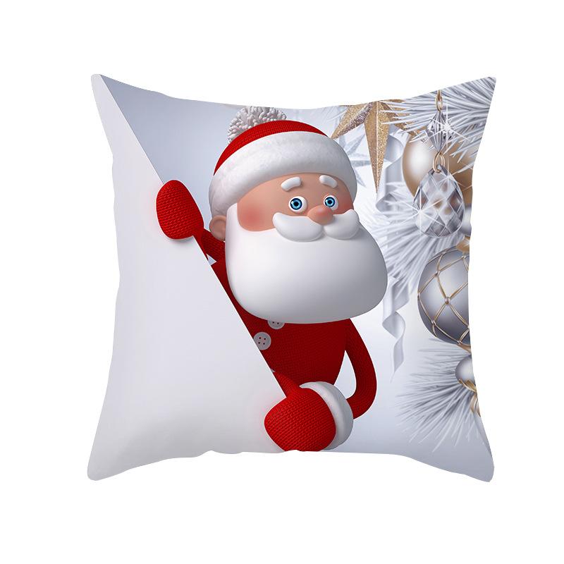 45X45CM Christmas Pillowcase Nordic Home Sofa Cushion Cover Cartoon Anime Printing Office Pillowcase for Home Santa Sofa Ornaments Cushion Cover