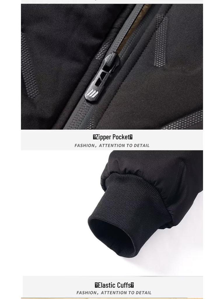 Herren Winter Lammwolle Samt gefüttert Baumwolljacke & Mantel Set