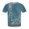 Women's Short Sleeve Shirt Button Plus Size T-Shirt Flower Printed Casual Tops