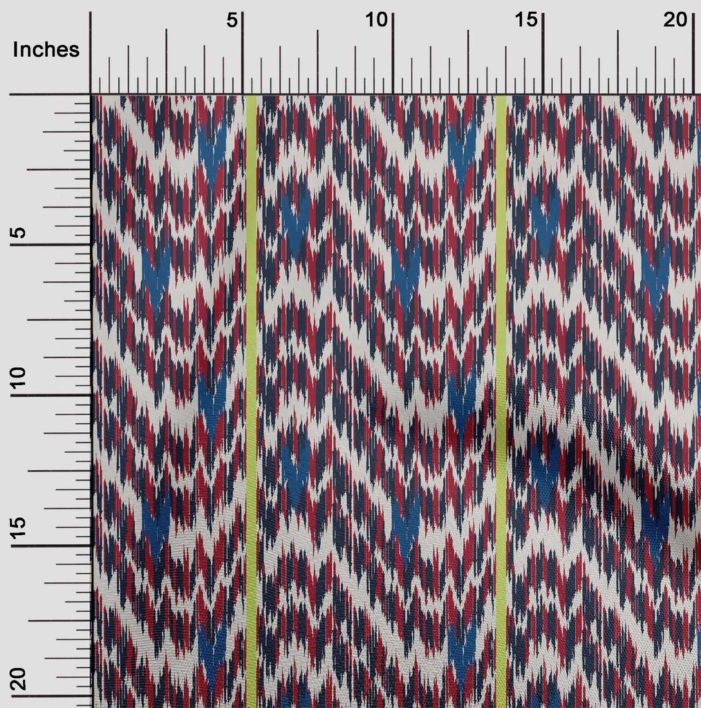 oneOone Cotton Flex Fabric Stripe & Chevron Ikat Fabric Prints By Yard 40 Inch