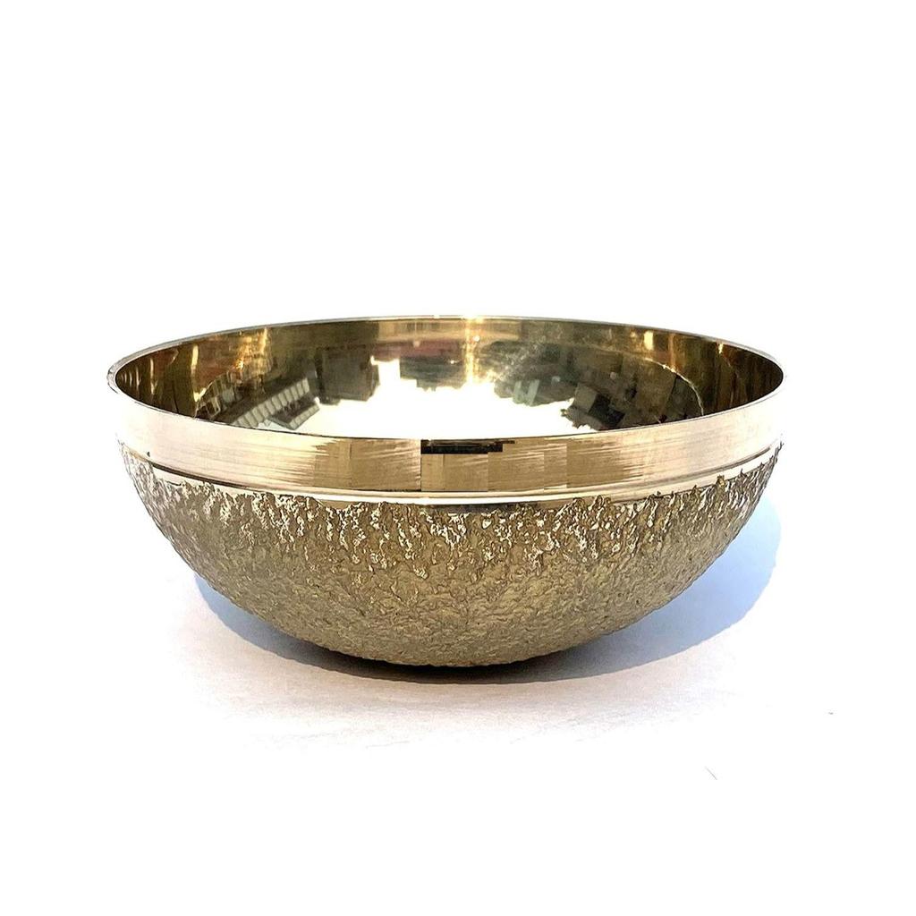 Bronze Kansa Natürliche Vatki Tasse mit Holzgriff Ayurvedische Entgiftung Fußmassagegerät Entspannung & Tiefenreinigung