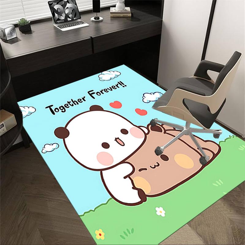 

1PC Panda Love Anti-slip carpet, suitable for Office, bedroomand playrooms. It can also be used as a sofa footrest cover-R25 60cm by 90cm