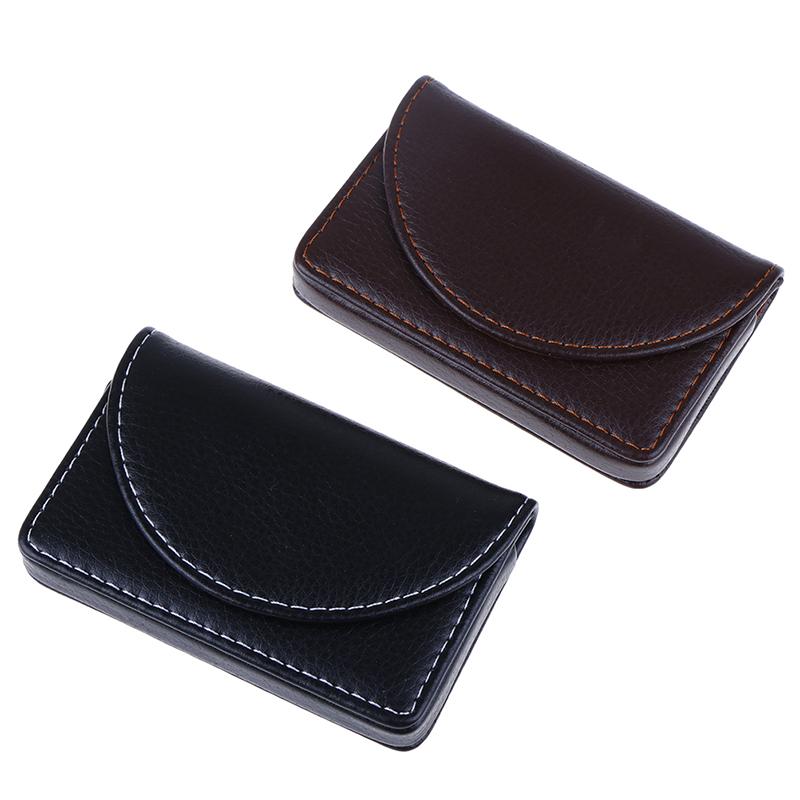 Pocket Leather Name Business Card Id Card Credit Card Holder Case Wallet W/Box