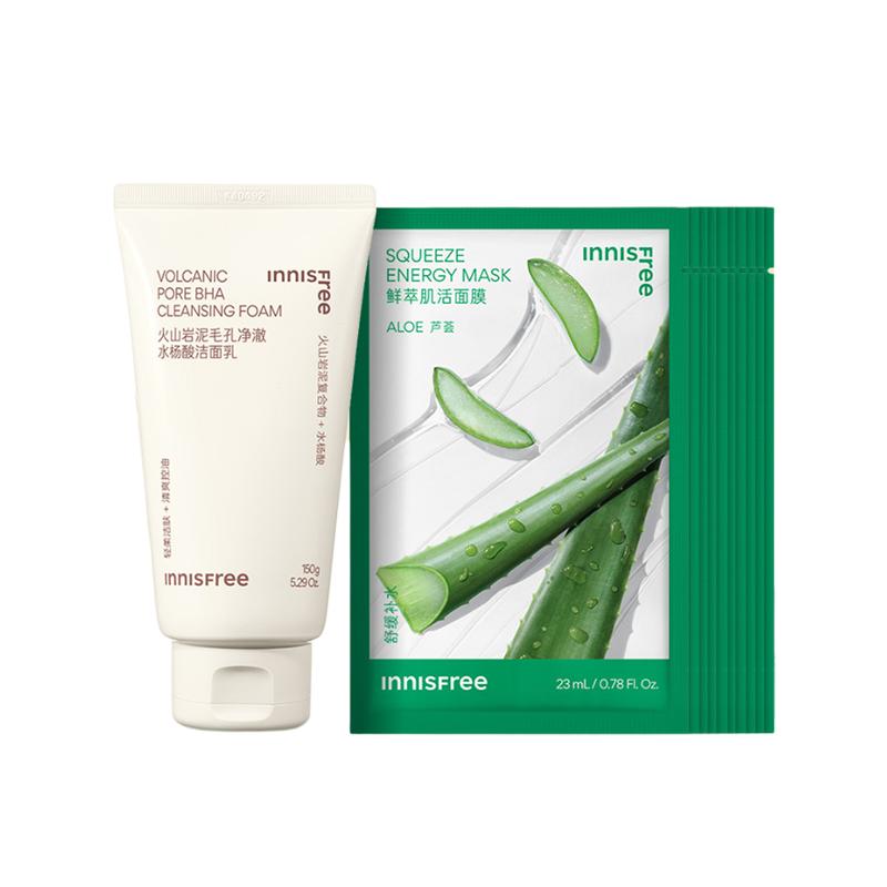 Innisfree , set, cleansing soothing, 11-piece set Mild moisturizing and hydrating skin care set-11 pieces