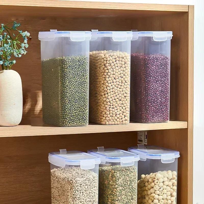 Contenitori per Alimenti con Coperchi Impilabili Contenitori per Dolcetti per l'Organizzazione della Dispensa della Cucina Contenitori per Dispenser di Riso