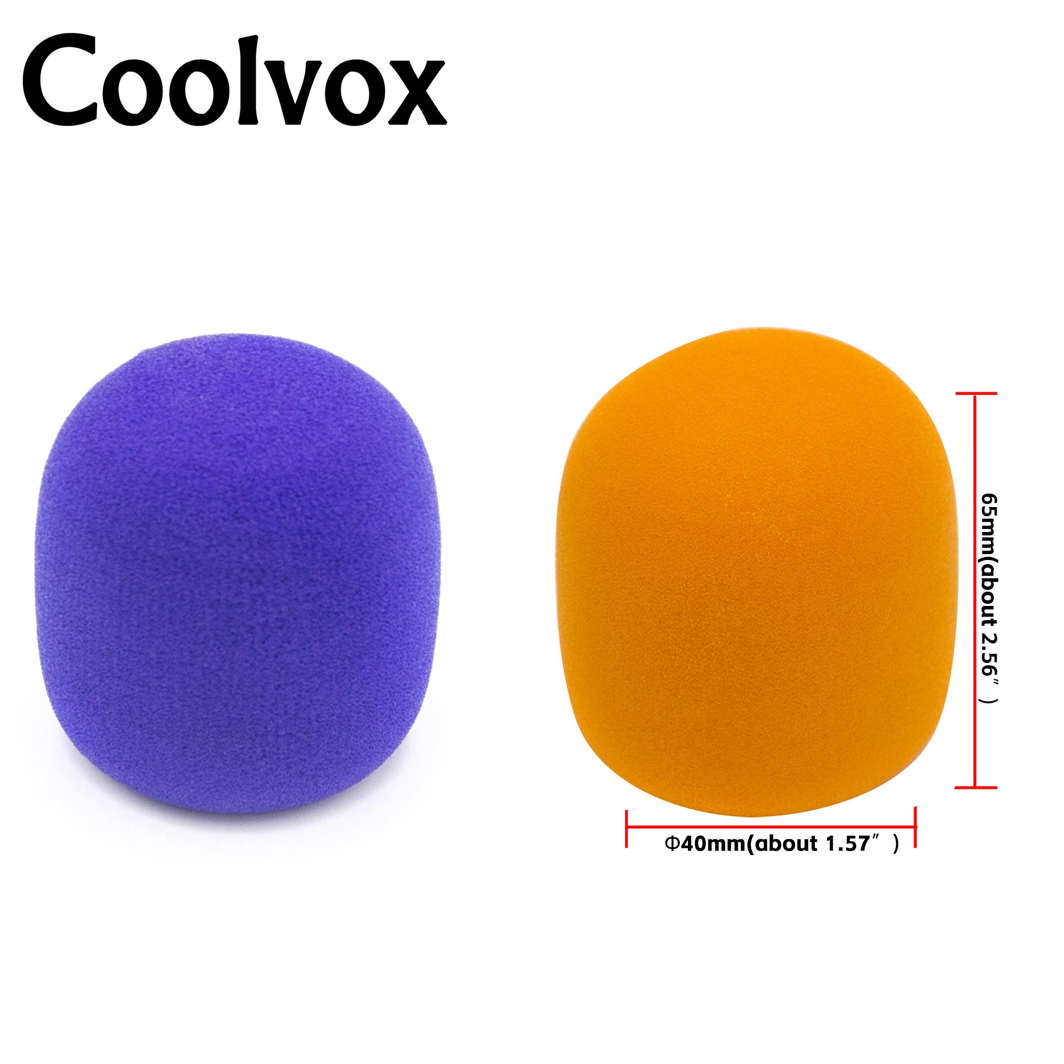 

2 шт., губчатый чехол для беспроводного проводного микрофона, мягкий поролоновый микрофон, студийное оборудование для записи, пенопластовое ветровое стекло для микрофона Shure оранжевый/фиолетовый