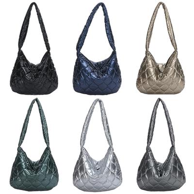 Fashion Quilted Cotton Padded Nylon Messenger Bag Women Large Capacity Shoulder Bag Solid Color Zipper Designer Top-handle Bags MIT