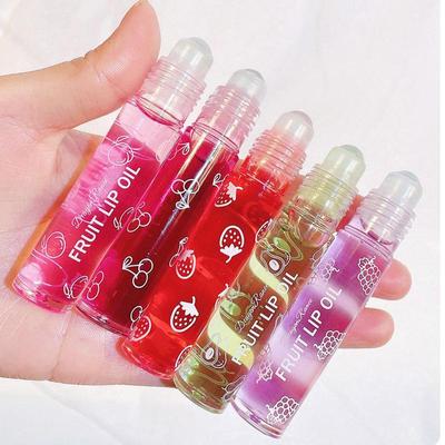 Roll On Lip Balm Fruit Essence Moisturizing Lip Oil Mirror Gloss Primer Hydrating Transparent Lip Care 1/2/3Pcs Random Colors