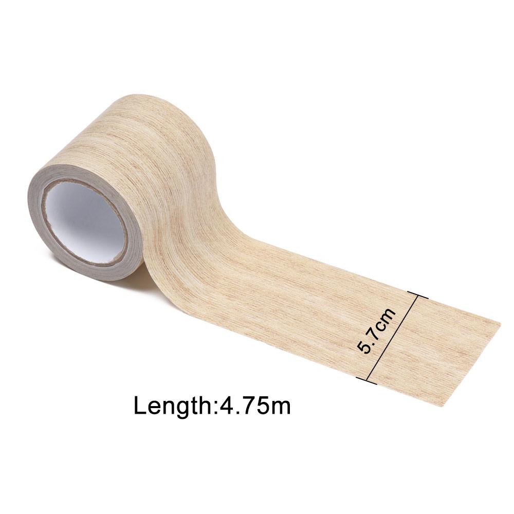 5M/Roll Furniture Adhensive Duct Tape Realistic Wood Grain Repair Renovation Skirting Line Floor Sticker Home Decor Accessories