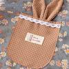 Bunny Ear Half Apron with Pockets Water-Resistant Waist Apron for Kitchen Gardening Adjustable Ties Cute Floral Print Cooking Apron