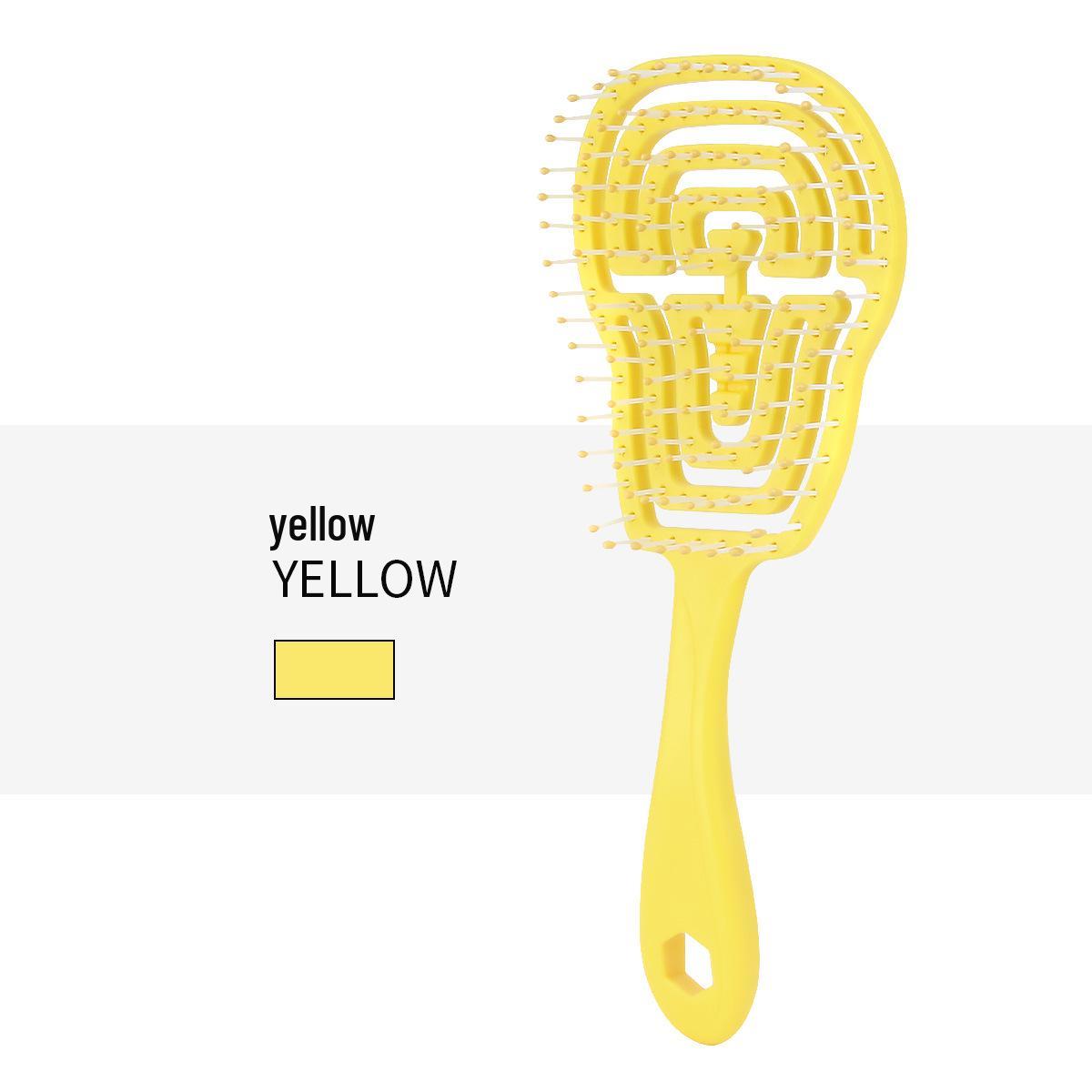

Curved Fluffy Styling Comb with Scalp Massage Airbag жёлтый