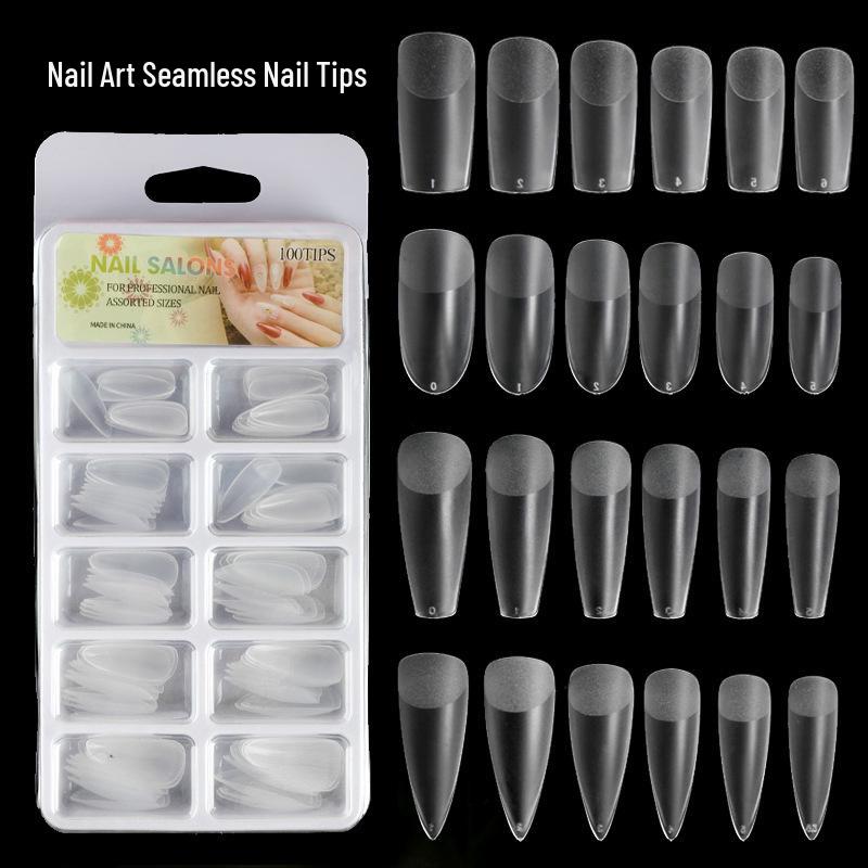 

Ultra-Thin Frosted Dual-Use Nail Tips - 100 Pieces Trapezoid & Water Drop Extensions